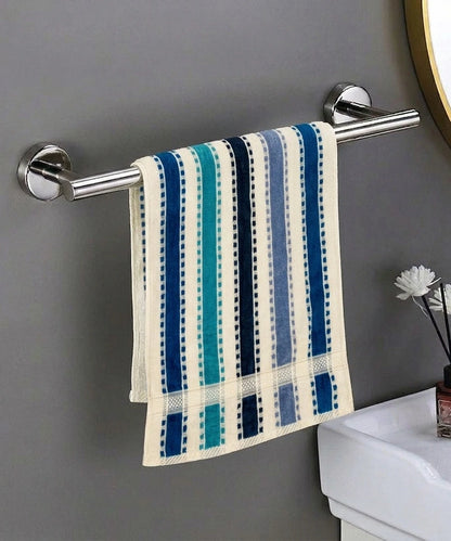 Weave & Decor Luxe Stripe Cotton Hand Towels Sets – Ultra Soft & Super Absorbent (Blue)