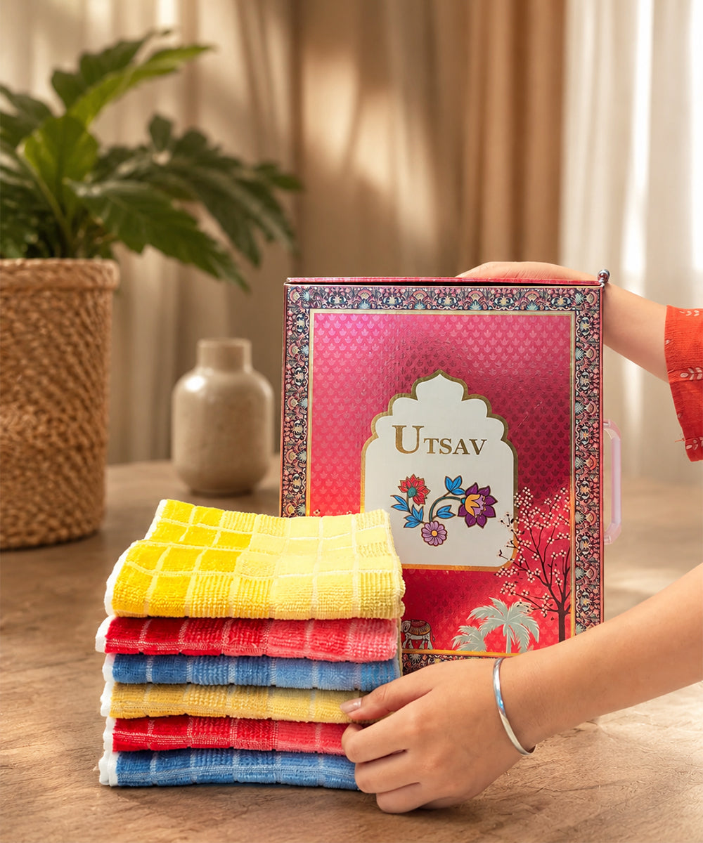 Weave & Decor Premium Hand Towel Gift Box – Set of 6