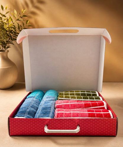 Weave & Decor Premium Hand Towel Gift Box – Set of 6