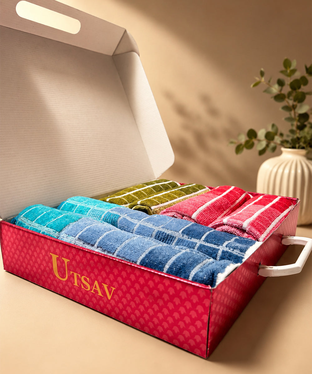 Weave & Decor Premium Hand Towel Gift Box – Set of 6