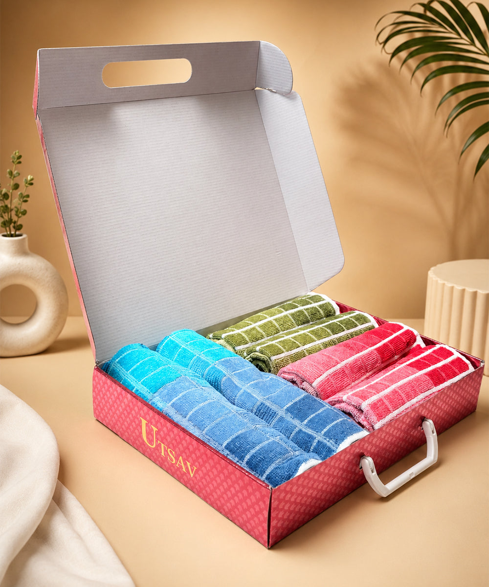 Weave & Decor Premium Hand Towel Gift Box – Set of 6