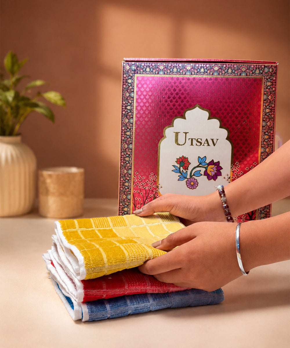 Weave & Decor Premium Hand Towel Gift Box – Set of 6