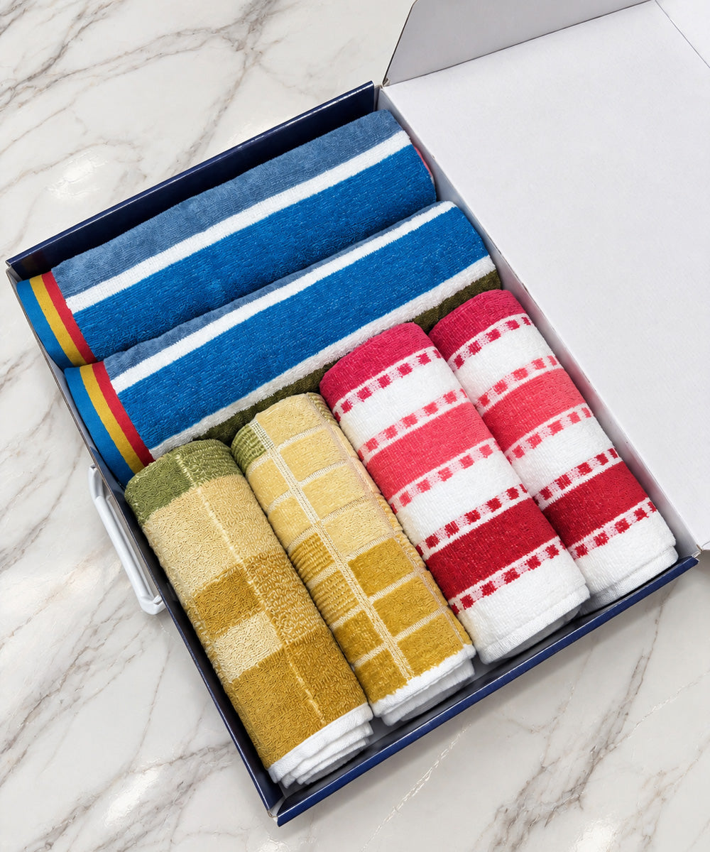 Weave & Decor Premium Hand Towel Gift Box – Set of 6