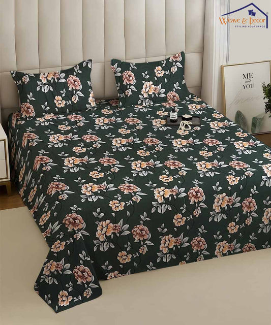 Botanical Noir     Flat Bedsheet With Pillow Covers