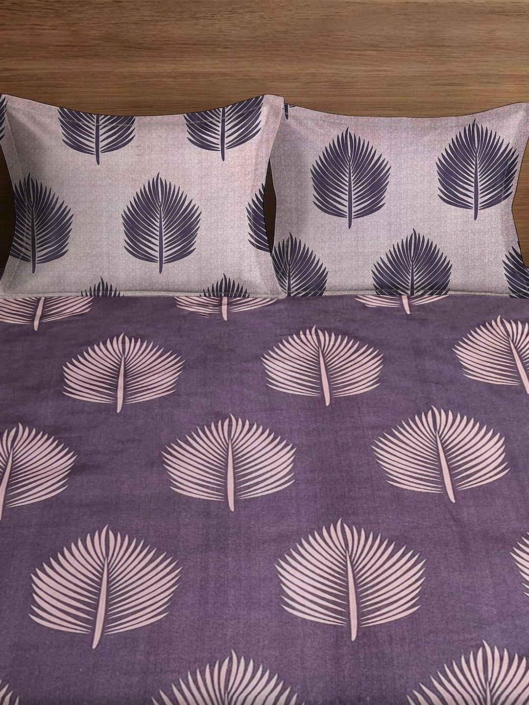 Twilight Leaves Fitted Bedsheet With Coordinate Pillow Cover