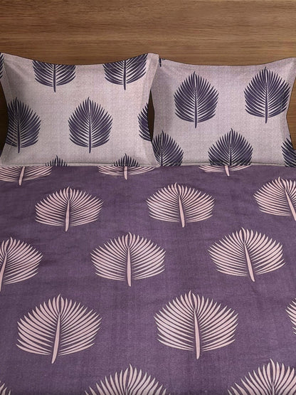 Twilight Leaves Fitted Bedsheet With Coordinate Pillow Cover