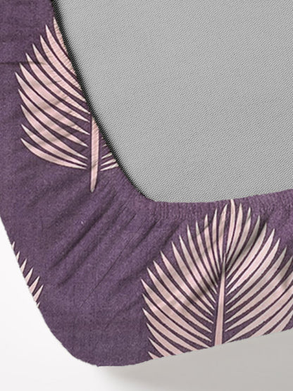 Twilight Leaves Fitted Bedsheet With Coordinate Pillow Cover