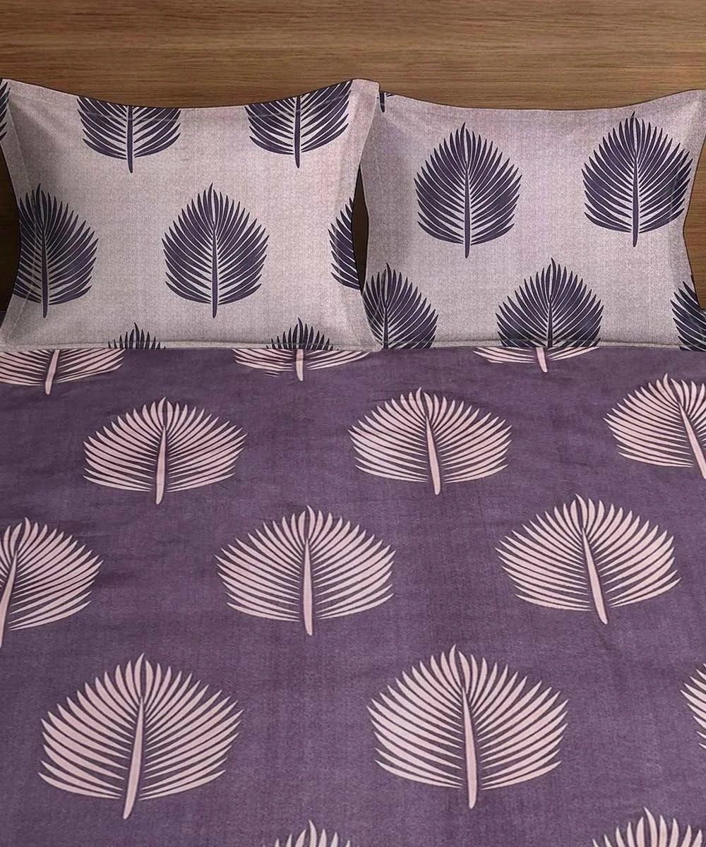 Twilight Leaves Bedsheet With Pillow Covers