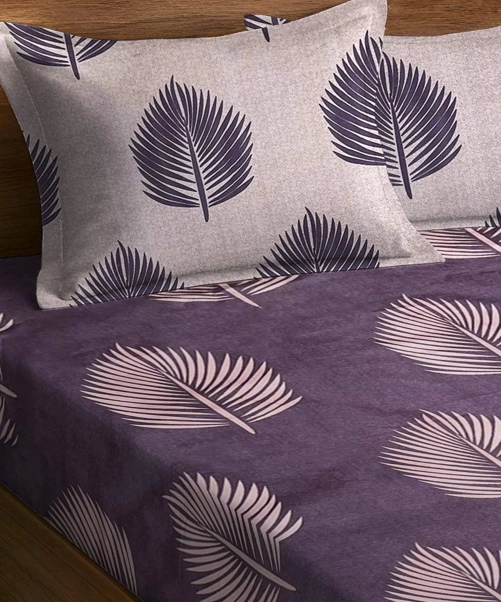 Twilight Leaves Bedsheet With Pillow Covers