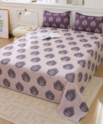 Earthy Elegance Flat Double Bedsheet With 2 Coordinate Pillow Covers