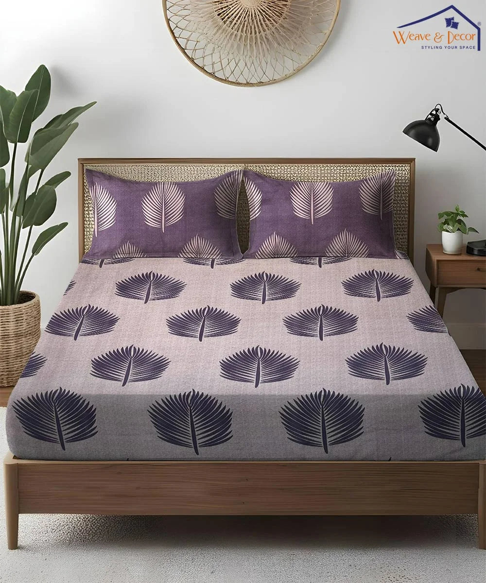 Earthy Elegance King Size Bedsheet With 2 Pillow Cover