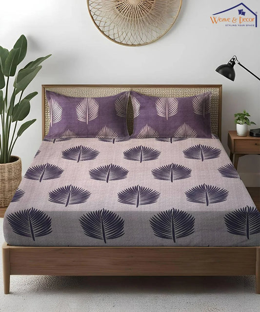 Earthy Elegance King Size Bedsheet With 2 Pillow Cover