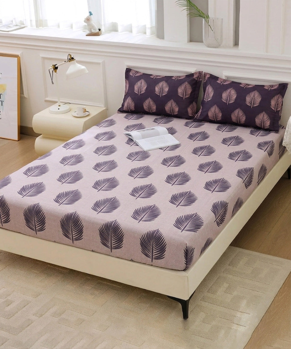 Earthy Elegance Flat Double Bedsheet With 2 Coordinate Pillow Covers