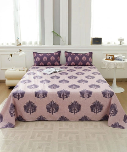 Earthy Elegance Flat Double Bedsheet With 2 Coordinate Pillow Covers