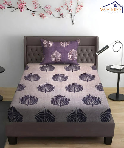 Earthy Elegance Single Fitted Bedsheet With 1 Coordinate Pillow Cover