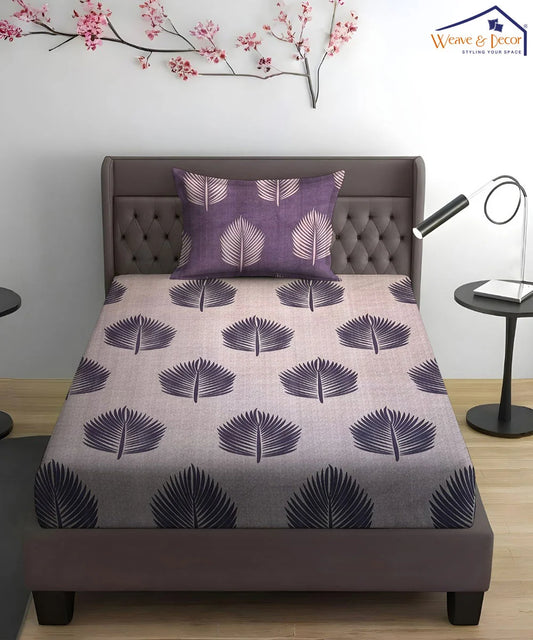 Earthy Elegance Single Fitted Bedsheet With 1 Coordinate Pillow Cover