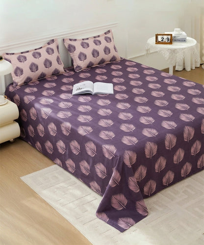 Twilight Leaves King Size Bedsheet With 2 Coordinate Pillow Cover