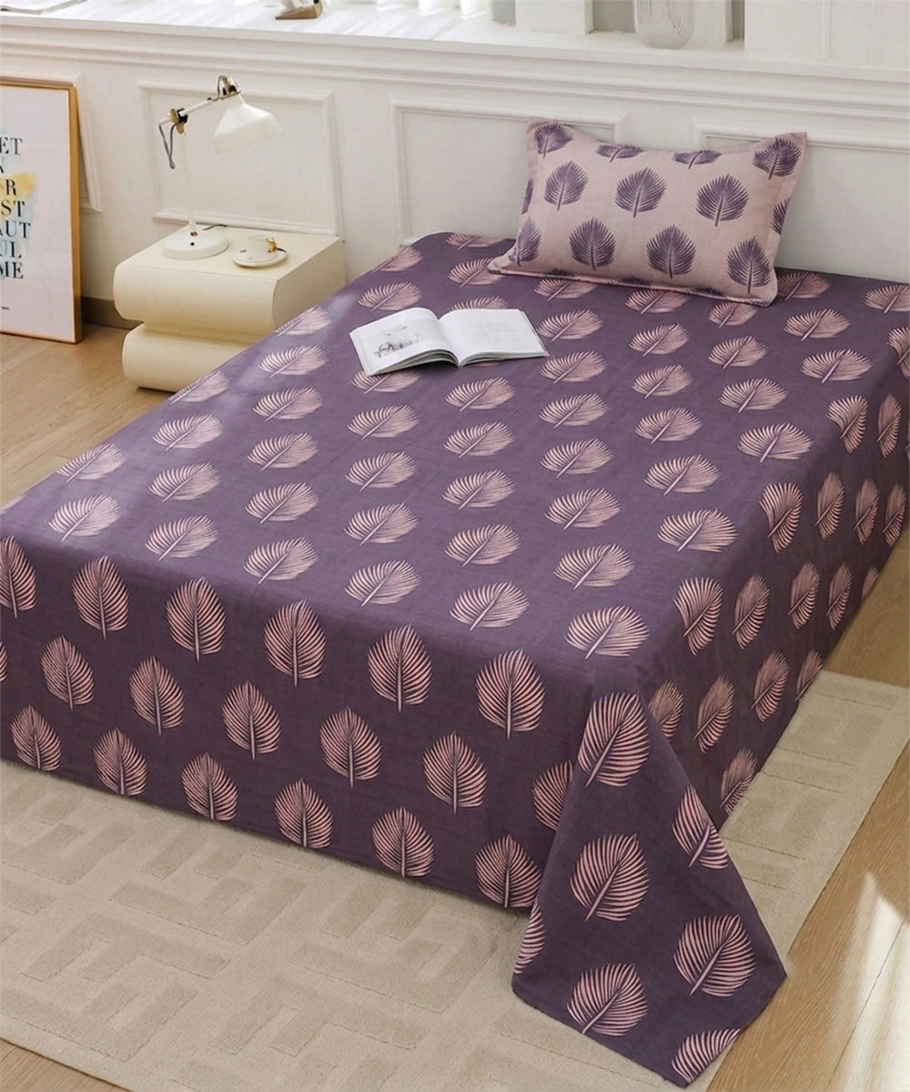 Twilight Leaves Single Bedsheet With 1 Coordinate Pillow Cover