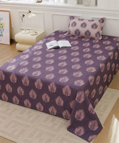 Twilight Leaves Single Bedsheet With 1 Coordinate Pillow Cover