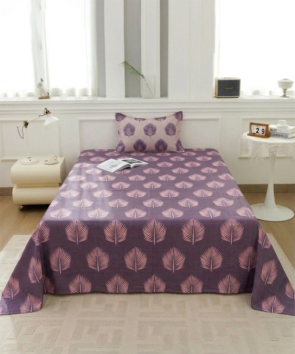 Twilight Leaves Single Bedsheet With 1 Coordinate Pillow Cover