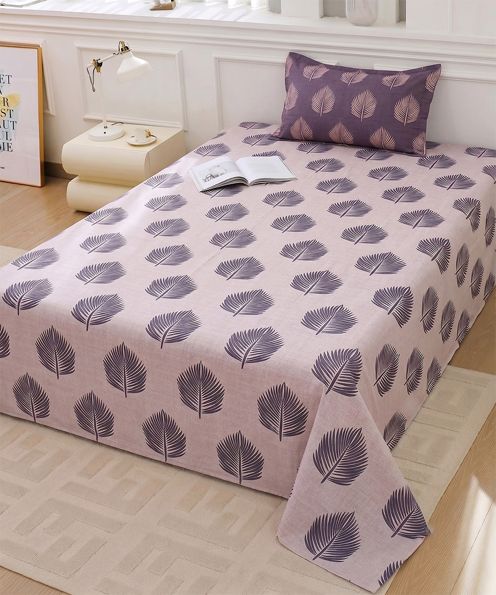 Earthy Elegance Single Bedsheet With 1 Coordinate Pillow Cover