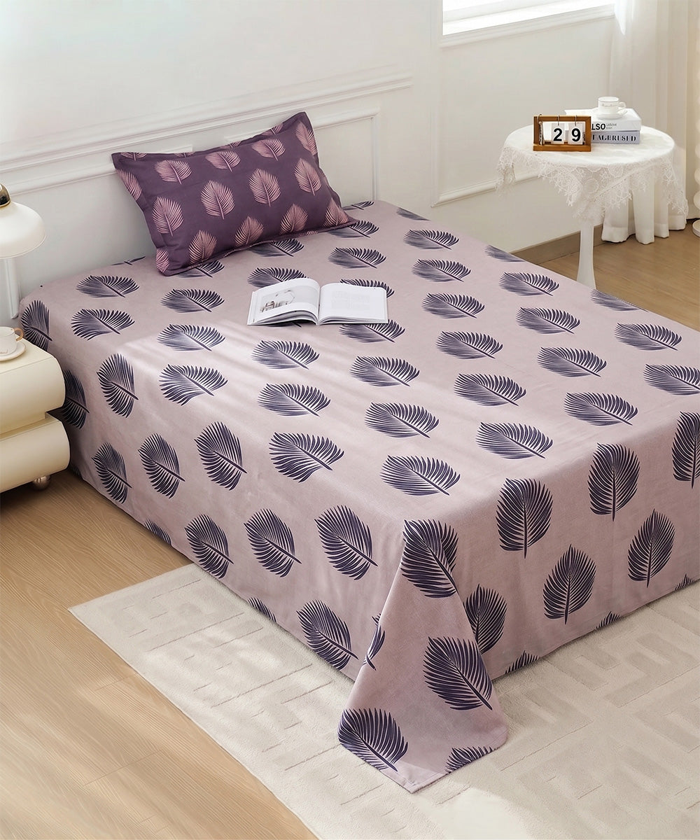 Earthy Elegance Single Bedsheet With 1 Coordinate Pillow Cover