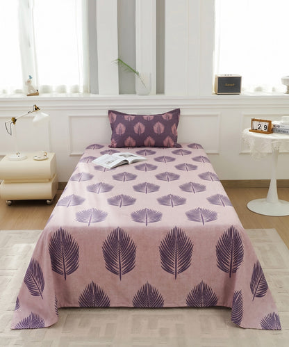 Earthy Elegance Single Bedsheet With 1 Coordinate Pillow Cover