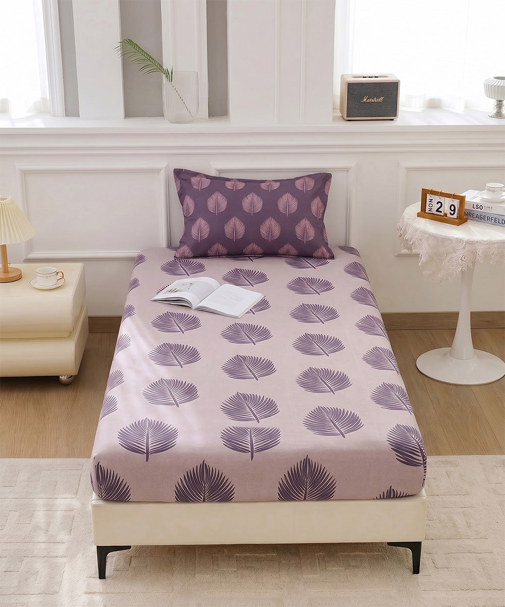 Earthy Elegance Single Bedsheet With 1 Coordinate Pillow Cover