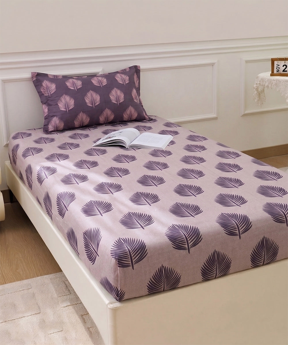 Earthy Elegance Single Bedsheet With 1 Coordinate Pillow Cover