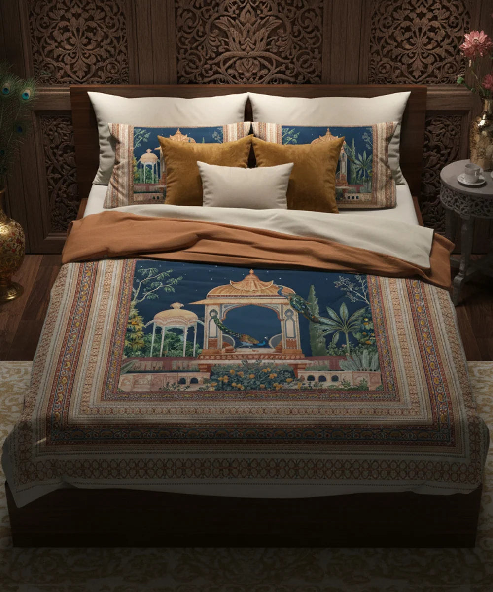 Royal Pavilion Garden 7D Flat Double Bedsheet with 2 Pillow Covers