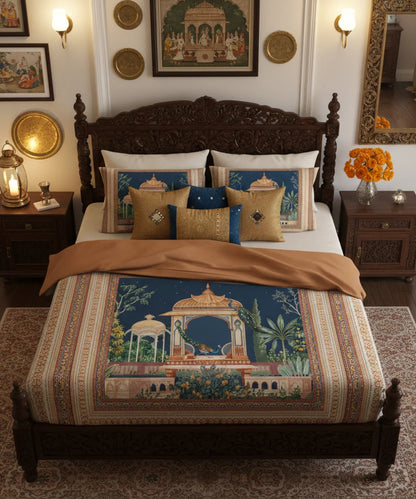 Royal Pavilion Garden 7D Flat Double Bedsheet with 2 Pillow Covers