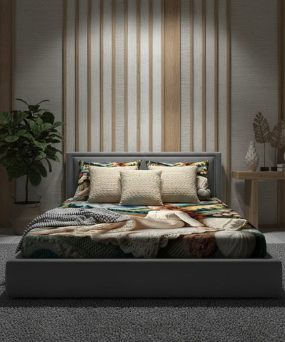 Serene Handcrafted Muse 7D Flat Double Bedsheet with 2 Pillow Covers