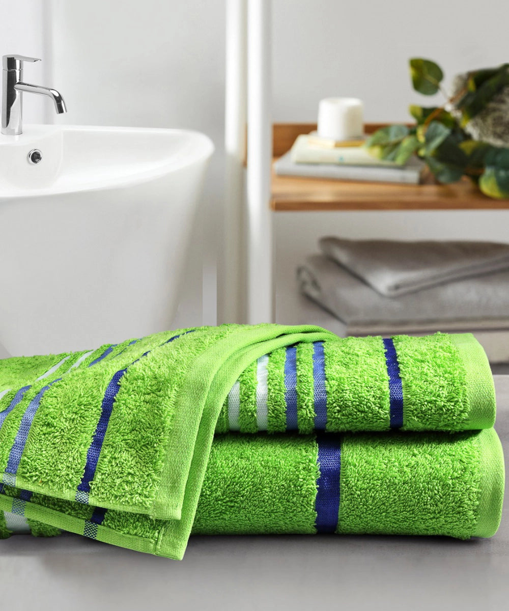 Weave & Decor Luxe Green Cotton Hand Towels Sets – Ultra Soft & Super Absorbent
