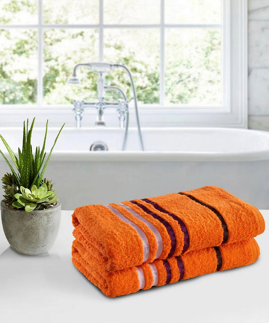 Weave & Decor Luxe Orange Cotton Hand Towels Sets – Ultra Soft & Super Absorbent