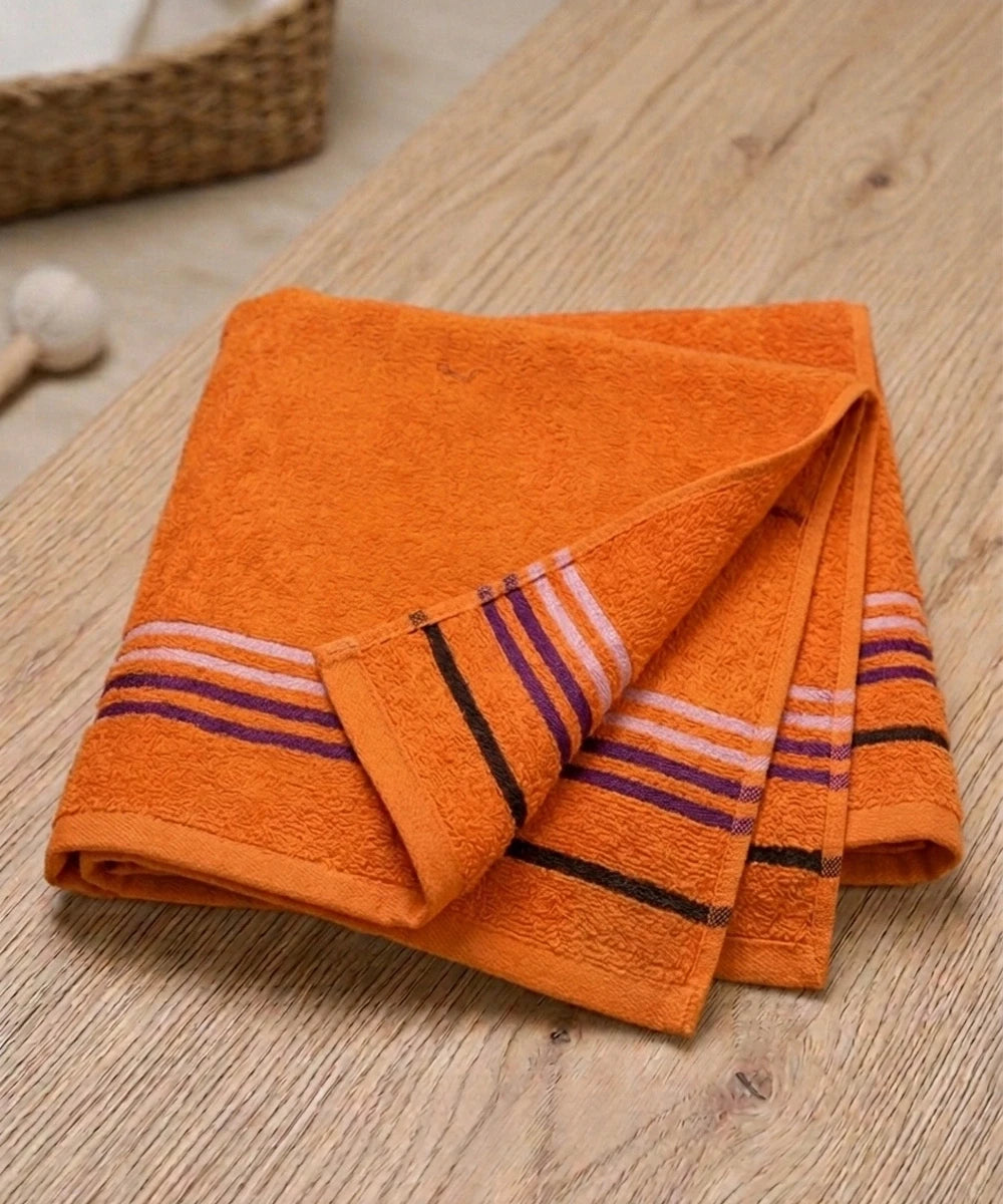 Weave & Decor Luxe Orange Cotton Hand Towels Sets – Ultra Soft & Super Absorbent