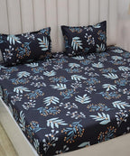 Blue Floral Comforter Set with Bedsheet & Pillow Covers