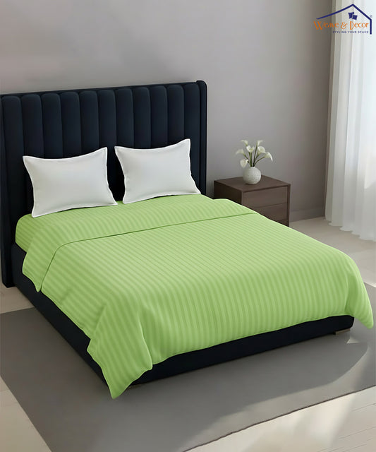 Green Satin Stripe Quilt / Blanket / Razai / Duvet Covers
