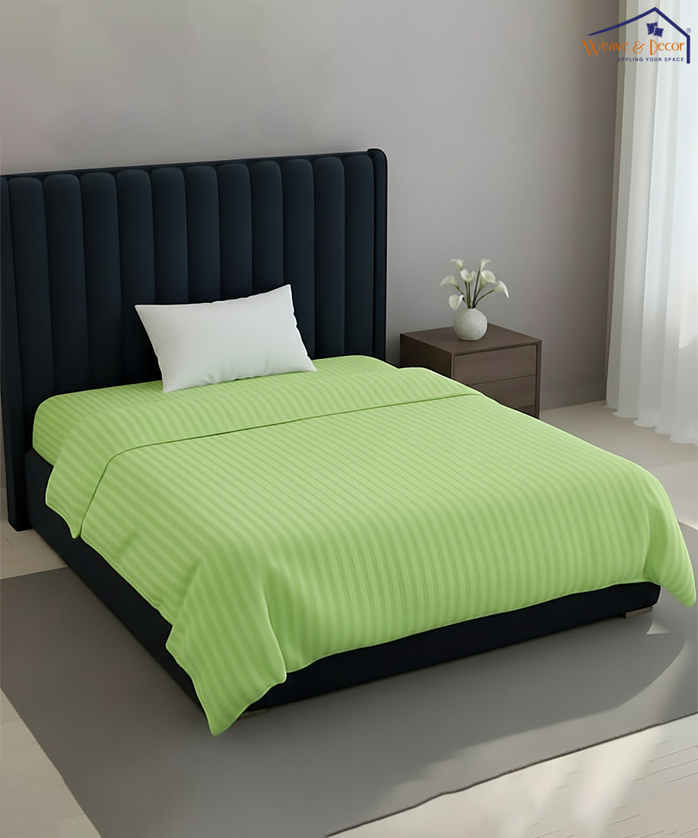 Green Satin Stripe Quilt / Blanket / Razai / Duvet Covers
