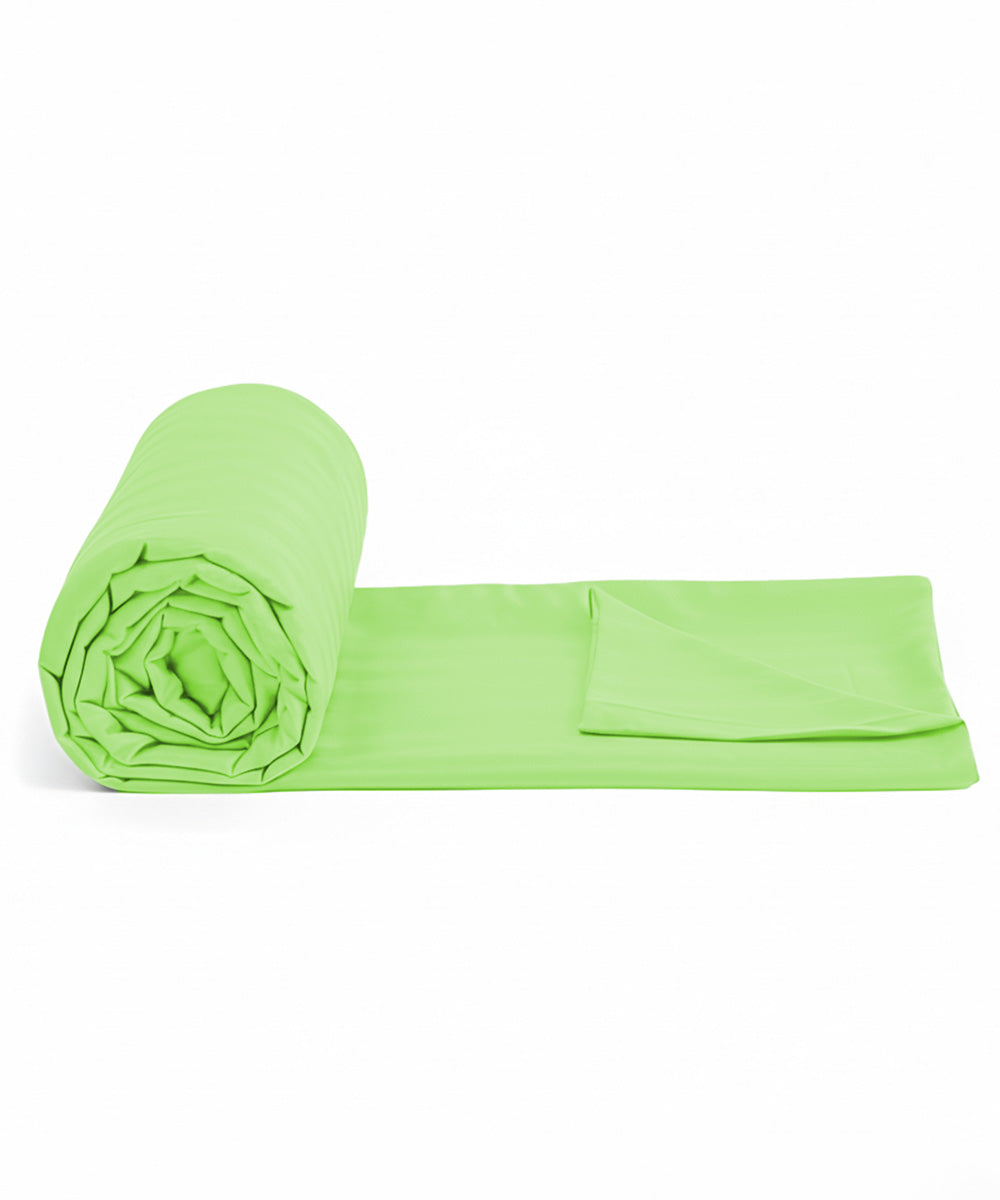 Green Satin Stripe Quilt / Blanket / Razai / Duvet Covers