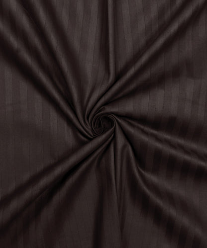 Brown Satin Stripe Double Bed With 2 Pillow Covers