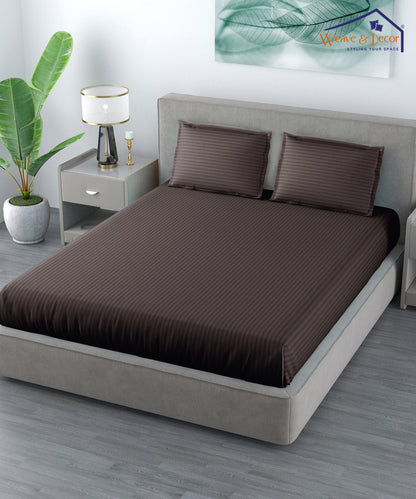Brown King fitted Bedsheet With 2 Pillow Covers
