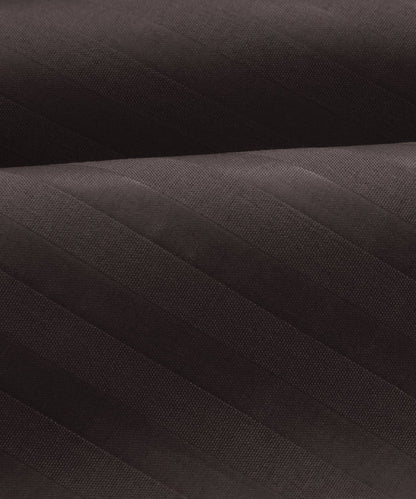 Brown Satin Stripe Flat Bedsheet with Pillow Cover