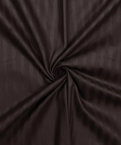 Brown Satin Stripe Flat Bedsheet with Pillow Cover
