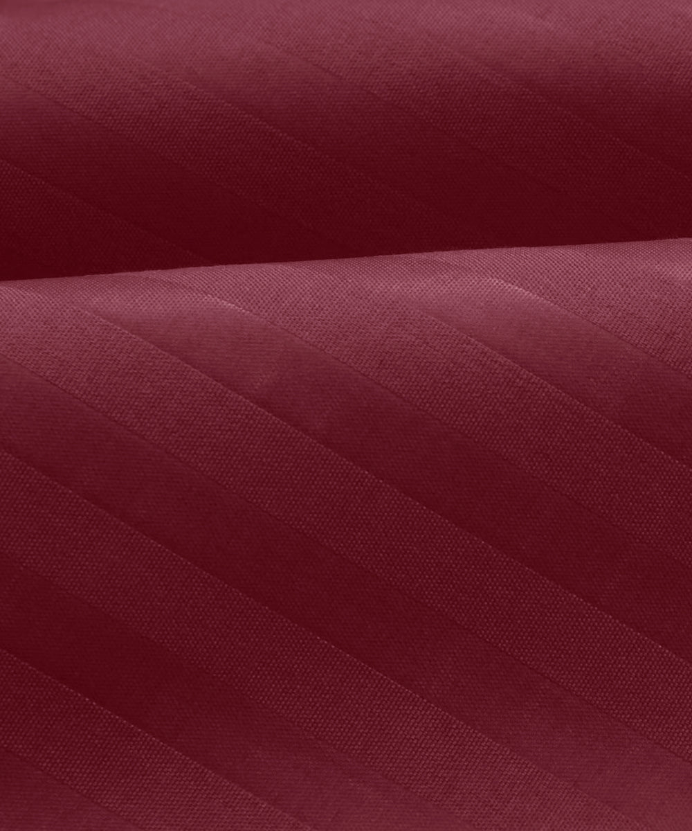 Maroon Satin Stripe King Size Bedsheet With 2 Pillow Covers
