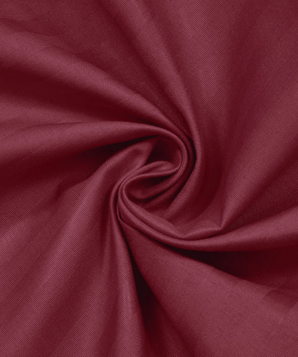 Maroon Satin Stripe Flat Bedsheet with Pillow Cover