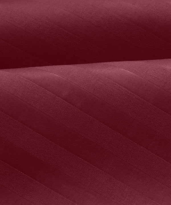 Maroon Satin Stripe Flat Bedsheet with Pillow Cover