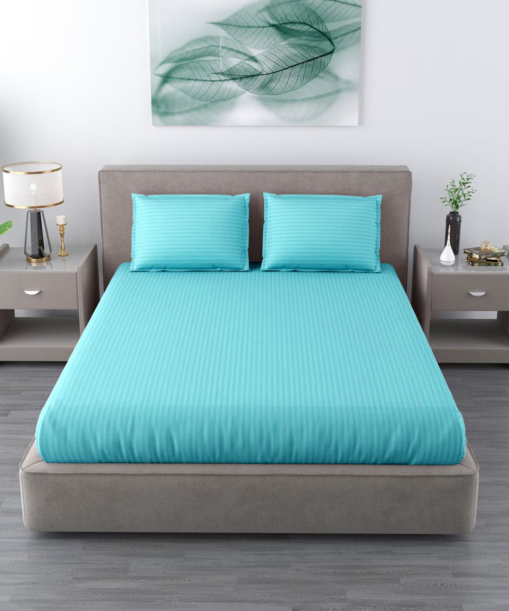 Sky King fitted Bedsheet With 2 Pillow Covers