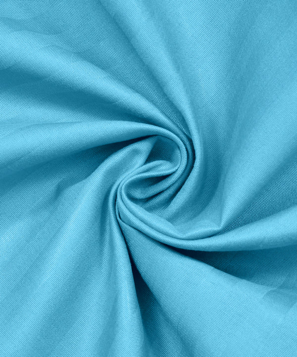 Sky Satin Stripe Flat Bedsheet with Pillow Cover