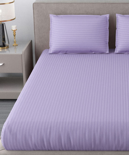 Lavender Queen Fitted Bedsheet With 2 Pillow Covers