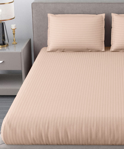 Cream Super King Fitted Bedsheet With 2 Pillow Covers